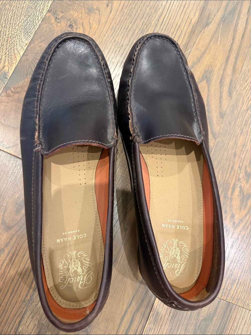Cole Haan Dark Brown Leather Slip-On Loafers